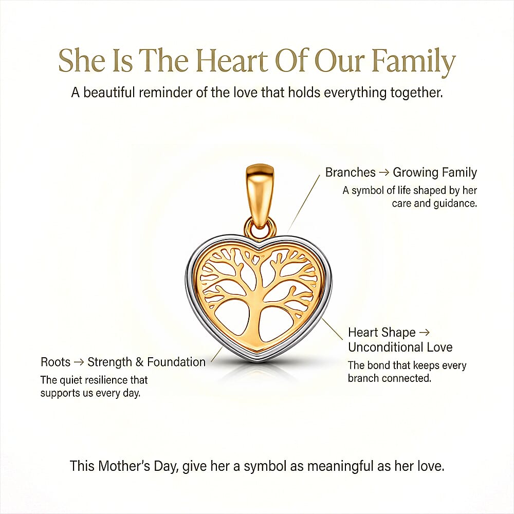 9K Two Colour Gold 13.4mm X 18mm Tree Of Life Pendant 7188482 4