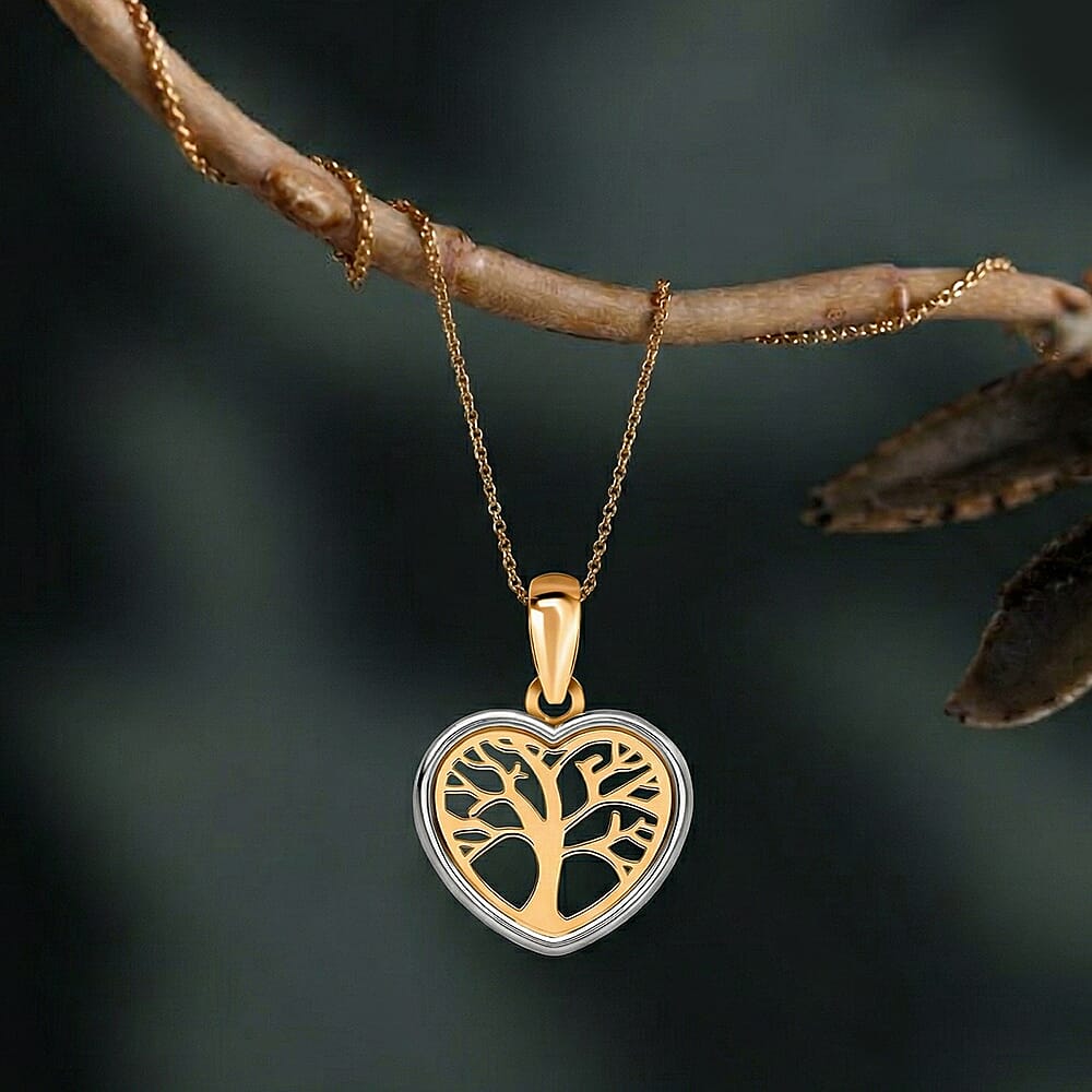 9K Two Colour Gold 13.4mm X 18mm Tree Of Life Pendant 7188482 5