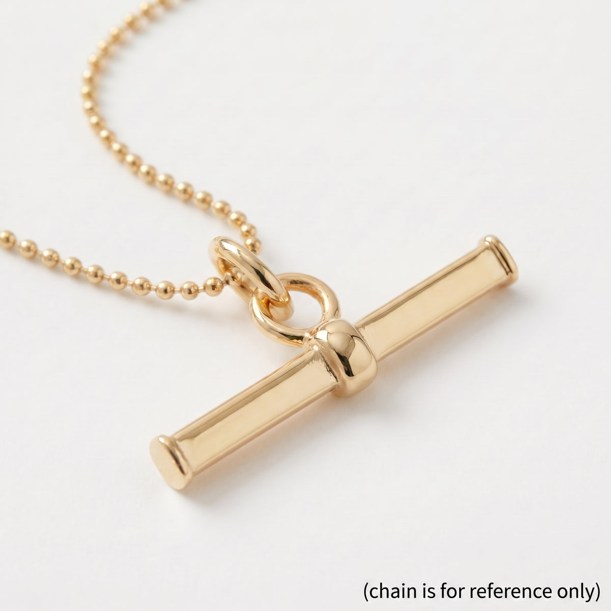 9K Yellow Gold 20mm X 10mm Square T Bar Pendant 7188770 3