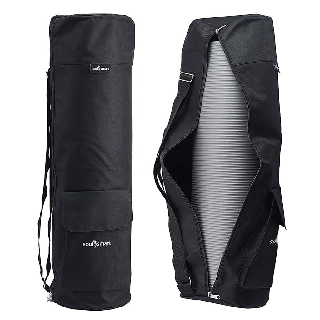 Soul Smart Solid Yoga Bag With Shoulder Strap (Size-70x20) Black