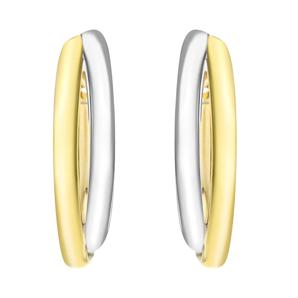 9K Two Colour Gold 5.5mm X 21.5mm Double Front Hoop Earrings_7190198_1