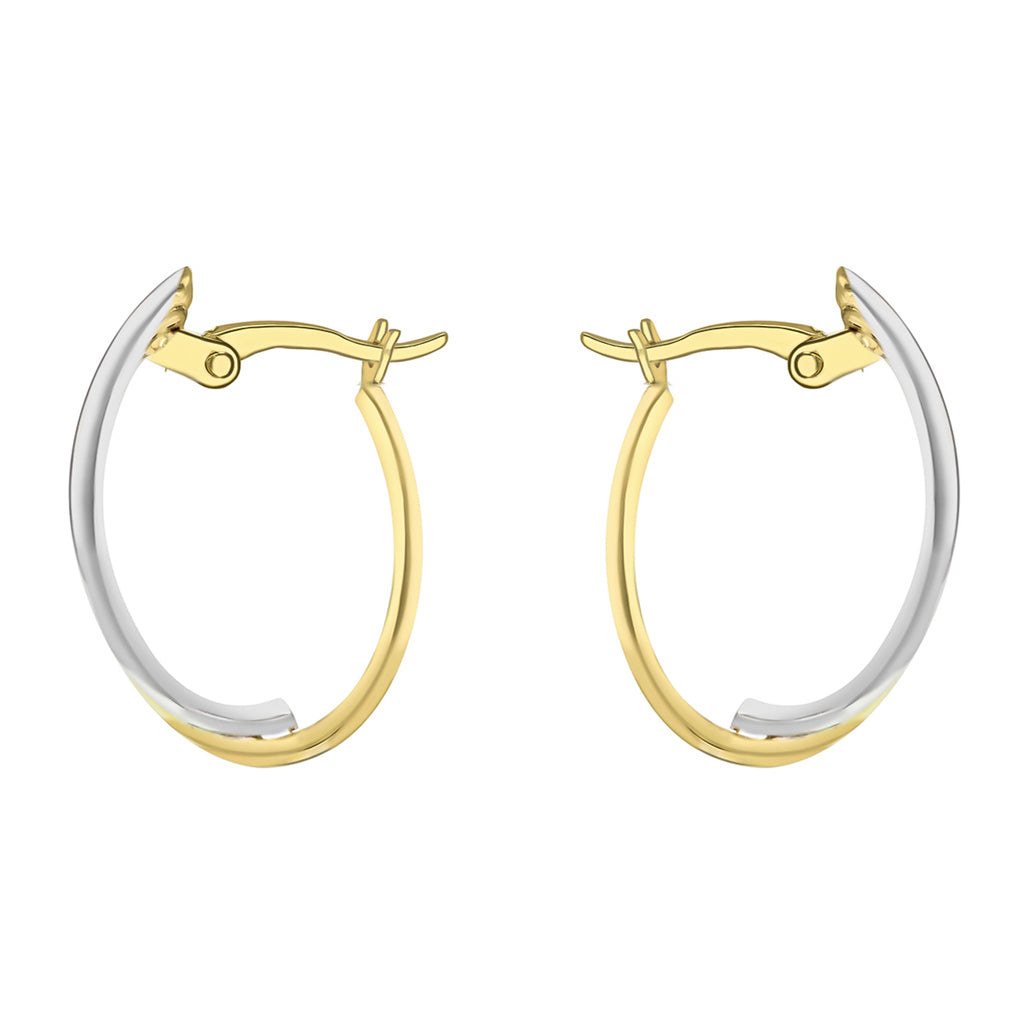 9K Two Colour Gold 5.5mm X 21.5mm Double Front Hoop Earrings_7190198_2