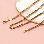 9K Two Colour Gold Hollow Rope Chain 16 Inch