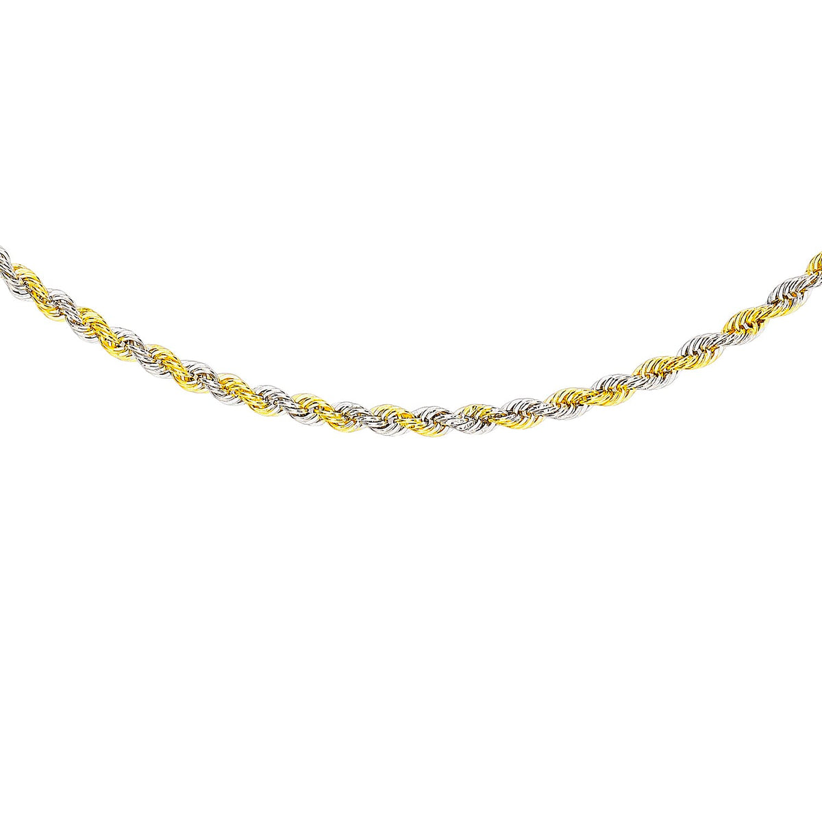 9K Two Colour Gold Hollow Rope Chain 16 Inch 7190373 3
