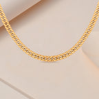 9K Yellow Gold Diamond Cut 4.3mm Round Link Curb Chain 22 Inch_7190397_2