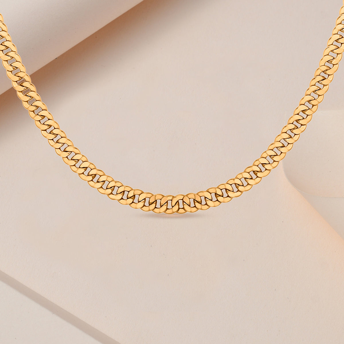 9K Yellow Gold Diamond Cut 4.3mm Round Link Curb Chain 22 Inch 7190397 2