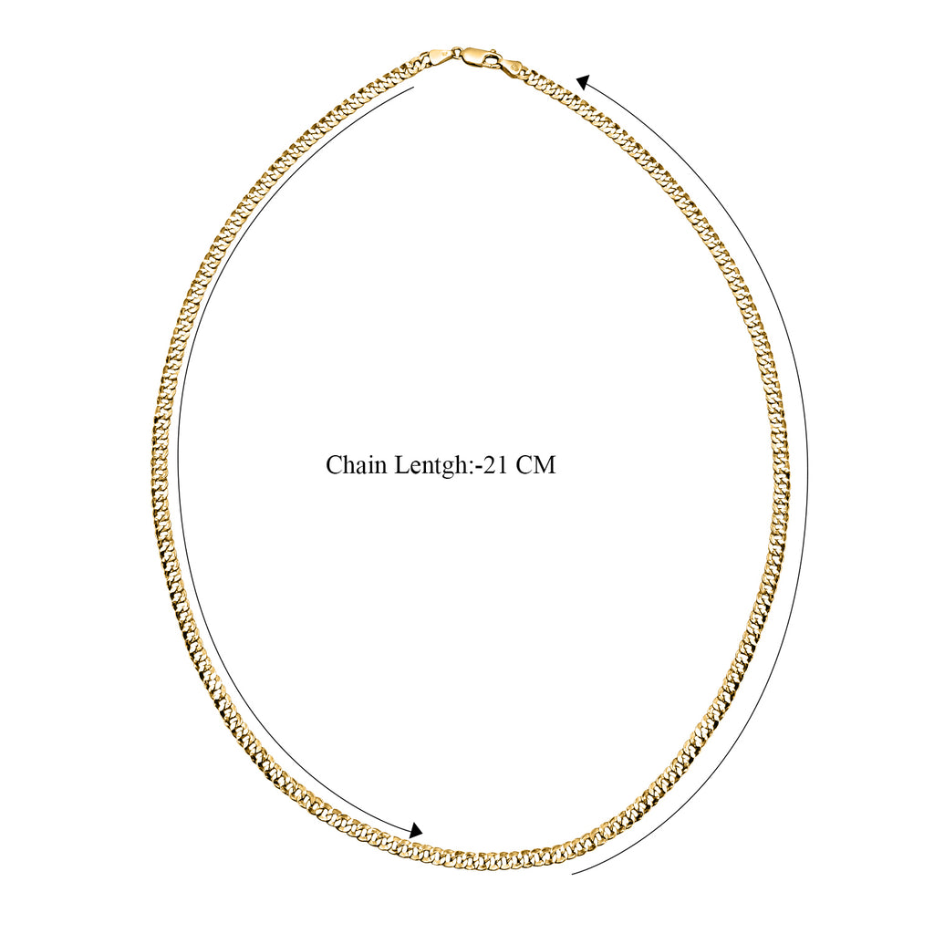 9K Yellow Gold Diamond Cut 4.3mm Round Link Curb Chain 22 Inch_7190397_3