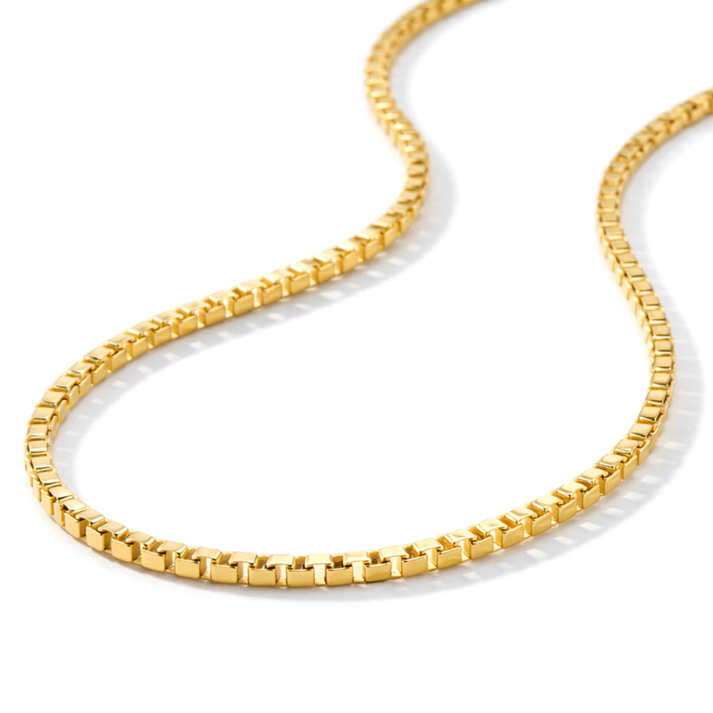 9K Yellow Gold Diamond Cut Box Belcher Chain 16 Inch 7190524 3