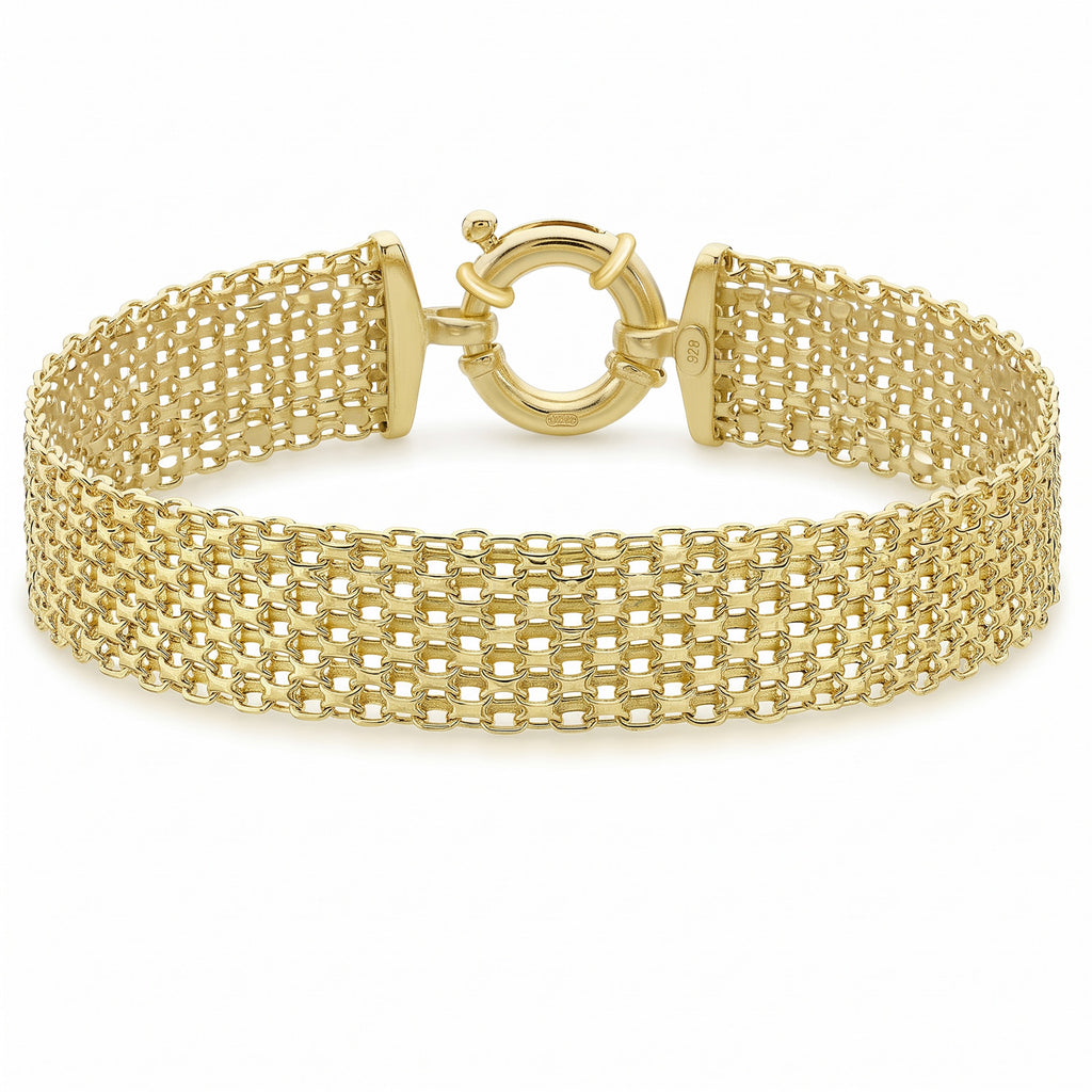 9K Yellow Gold 12mm Bismark Bracelet 7.5 Inch_7193041