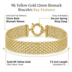 9K Yellow Gold 12mm Bismark Bracelet 7.5 Inch_7193041_6