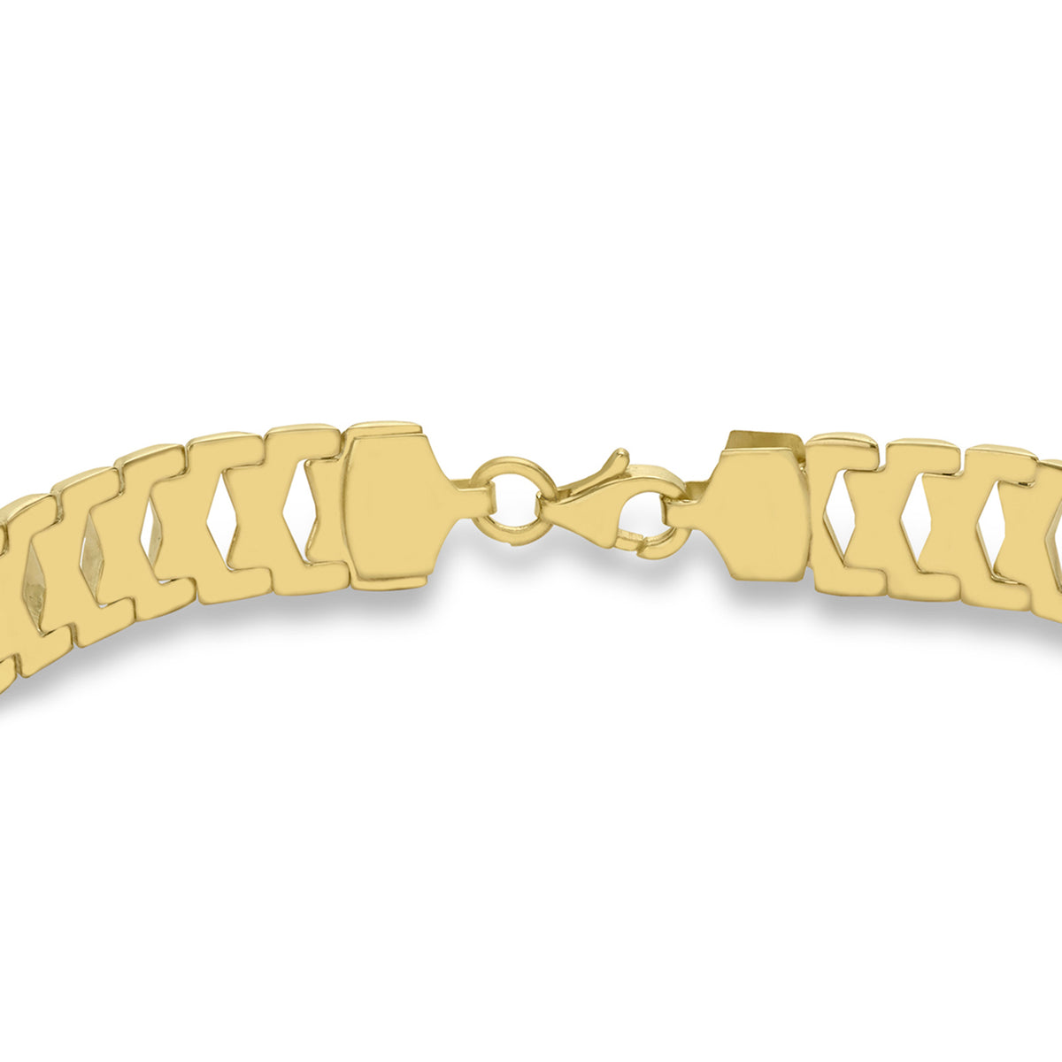 9K Two Colour Diamond Cut Kiss Ladder Bracelet 7.5 Inch 7193251 2