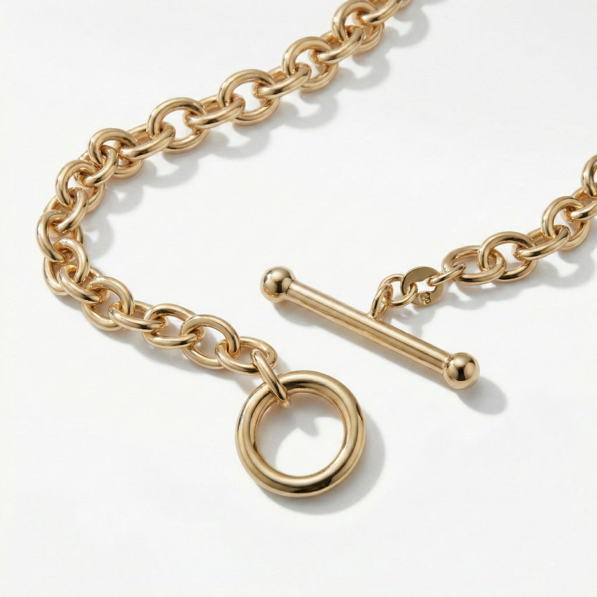 9K Yellow Gold 6mm Oval Link T Bar Belcher Bracelet 7 Inch 7193404 4