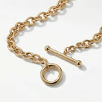 9K Yellow Gold 6mm Oval Link T Bar Belcher Bracelet 7 Inch_7193404_4