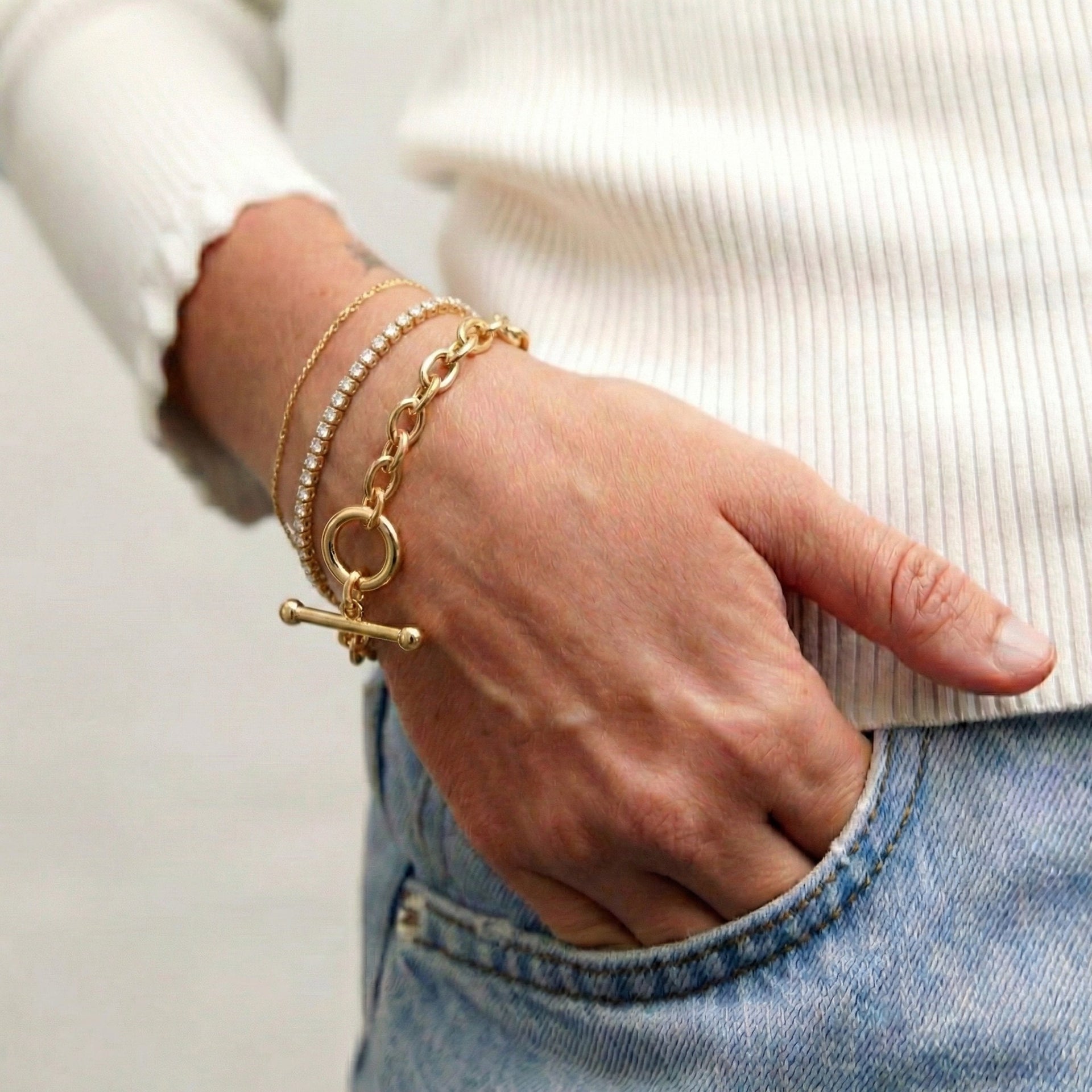9K Yellow Gold 6mm Oval Link T Bar Belcher Bracelet 7 Inch 7193404 6