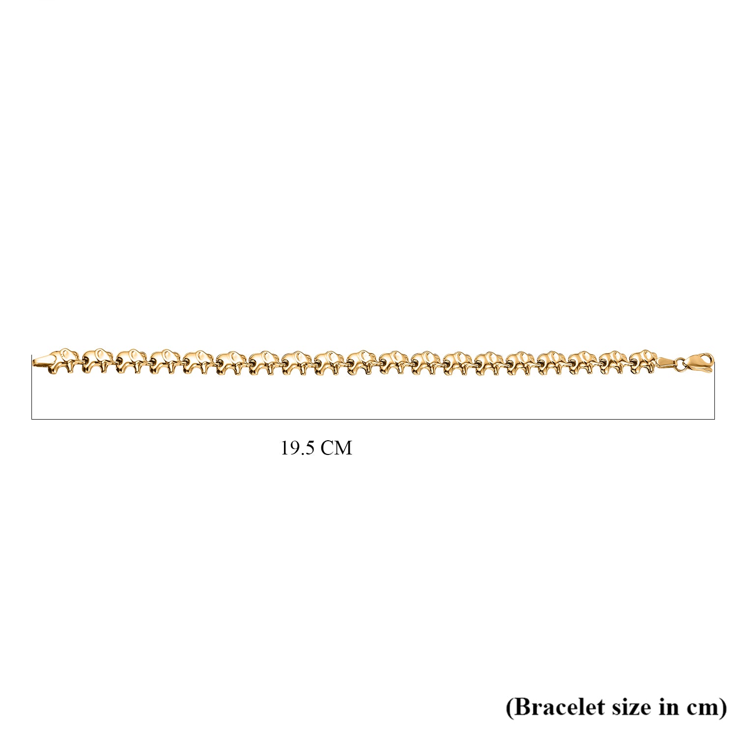 9K Yellow Gold Elephant Link Bracelet 7.5 Inch 7193426 3
