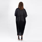 V Neck Satin Kimono Dress (One Size) 8-18 - Black_7200009_2