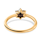 D'Joy - Blue Diamond Floral Band Ring in 18K Vermeil Yellow Gold Plated Sterling Silver_7209430_6