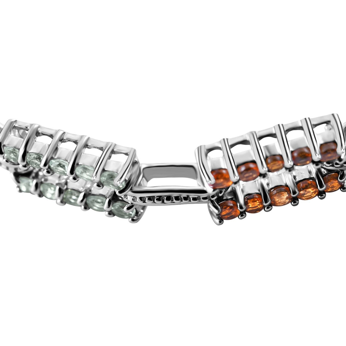 Multi-Tourmaline and Natural Zircon Bracelet (Size - 7) in Rhodium Overlay Sterling Silver 3.75 Ct. 7210567 2