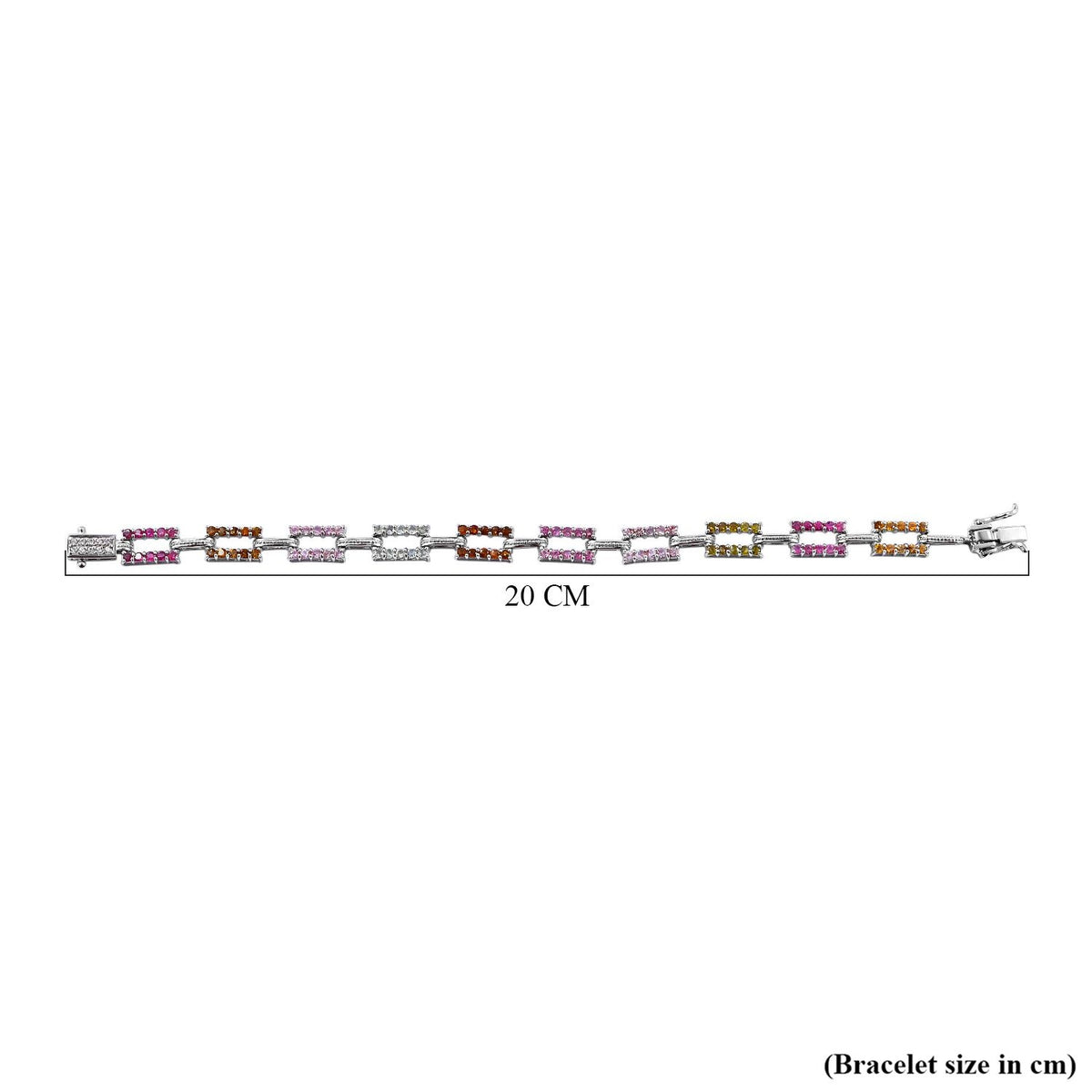 Multi-Tourmaline and Natural Zircon Bracelet (Size - 7) in Rhodium Overlay Sterling Silver 3.75 Ct. 7210567 4