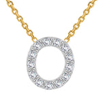 9K Yellow and White Gold With VS SI Diamond Circle Necklace 17 Inch_7211286