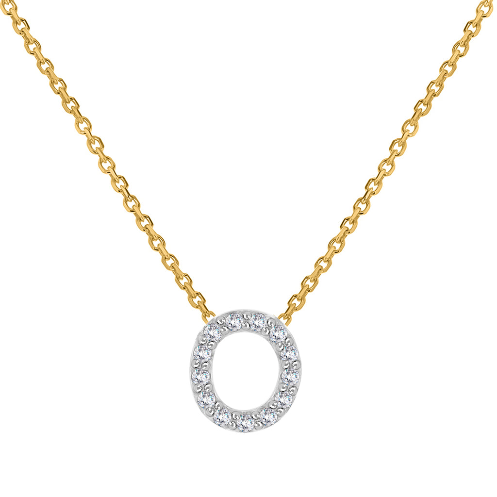 9K Yellow and White Gold With VS SI Diamond Circle Necklace 17 Inch_7211286_3