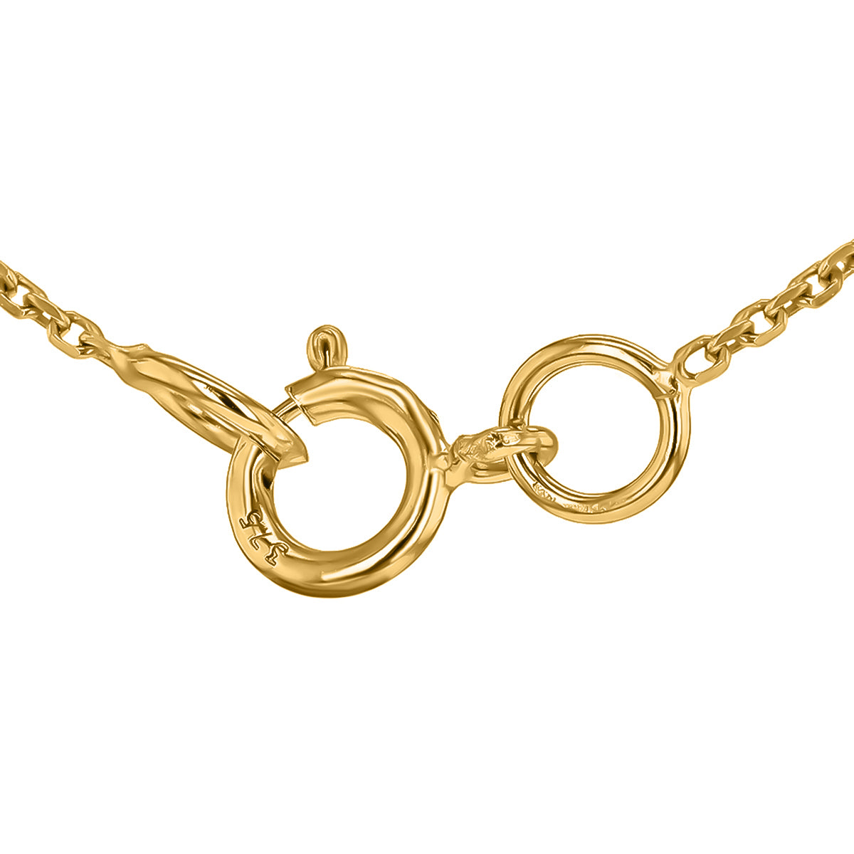 9K Yellow and White Gold With VS SI Diamond Mini Initial 'O' Necklace 17 Inch 7211286 4