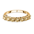 14K Yellow Gold SGL Certified Natural Yellow Diamond (SI-I1) Half Eternity Ring 1.00 Ct.