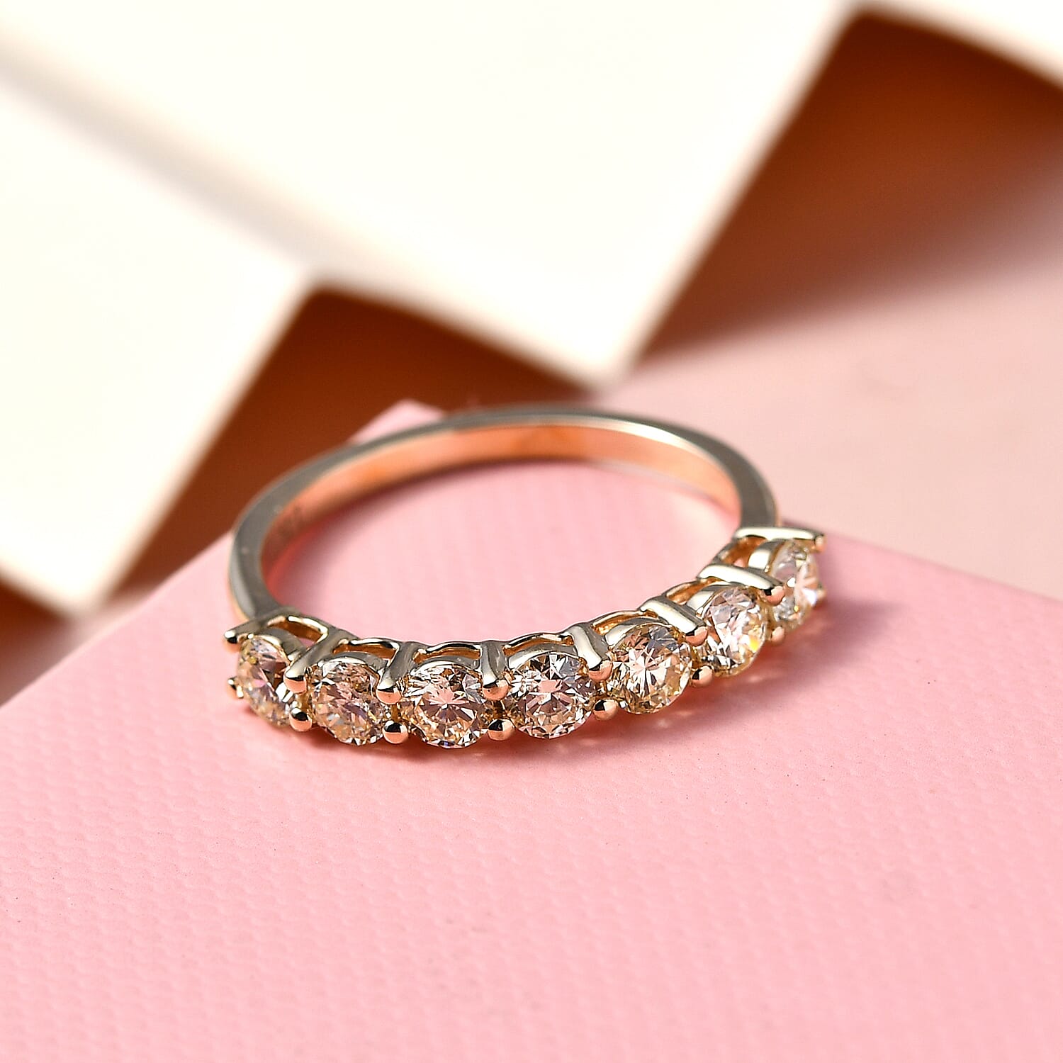 14K Yellow Gold SGL Certified Natural Yellow Diamond (SI-I1) Half Eternity Wedding Band Ring 1.00 Ct. 7225165 1