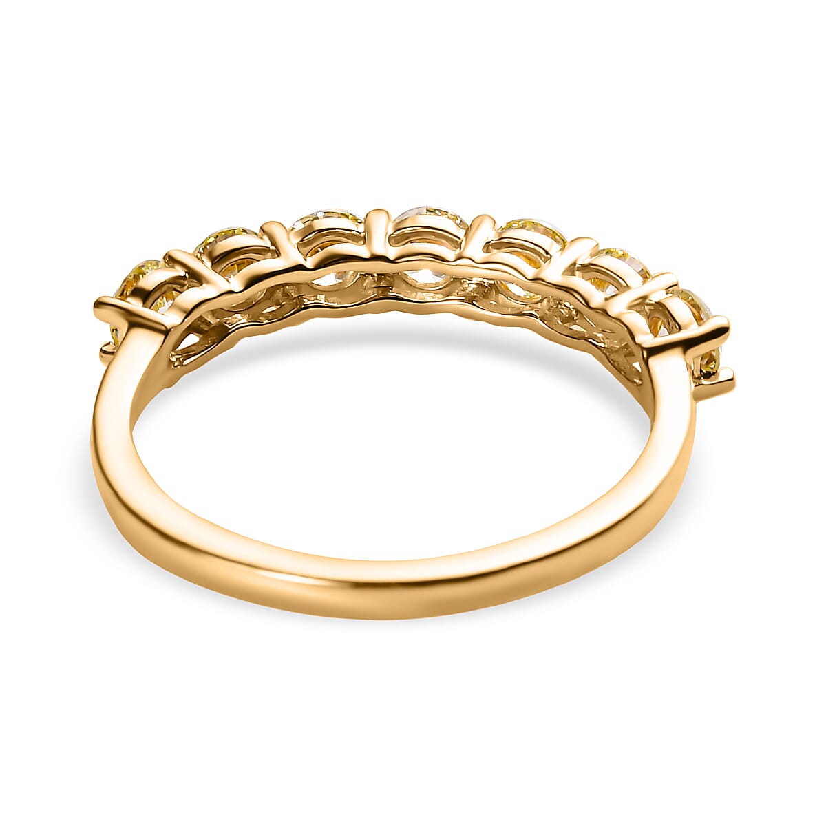14K Yellow Gold SGL Certified Natural Yellow Diamond (SI-I1) Half Eternity Wedding Band Ring 1.00 Ct. 7225165 4