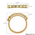 14K Yellow Gold SGL Certified Natural Yellow Diamond (SI-I1) Half Eternity Ring 1.00 Ct.