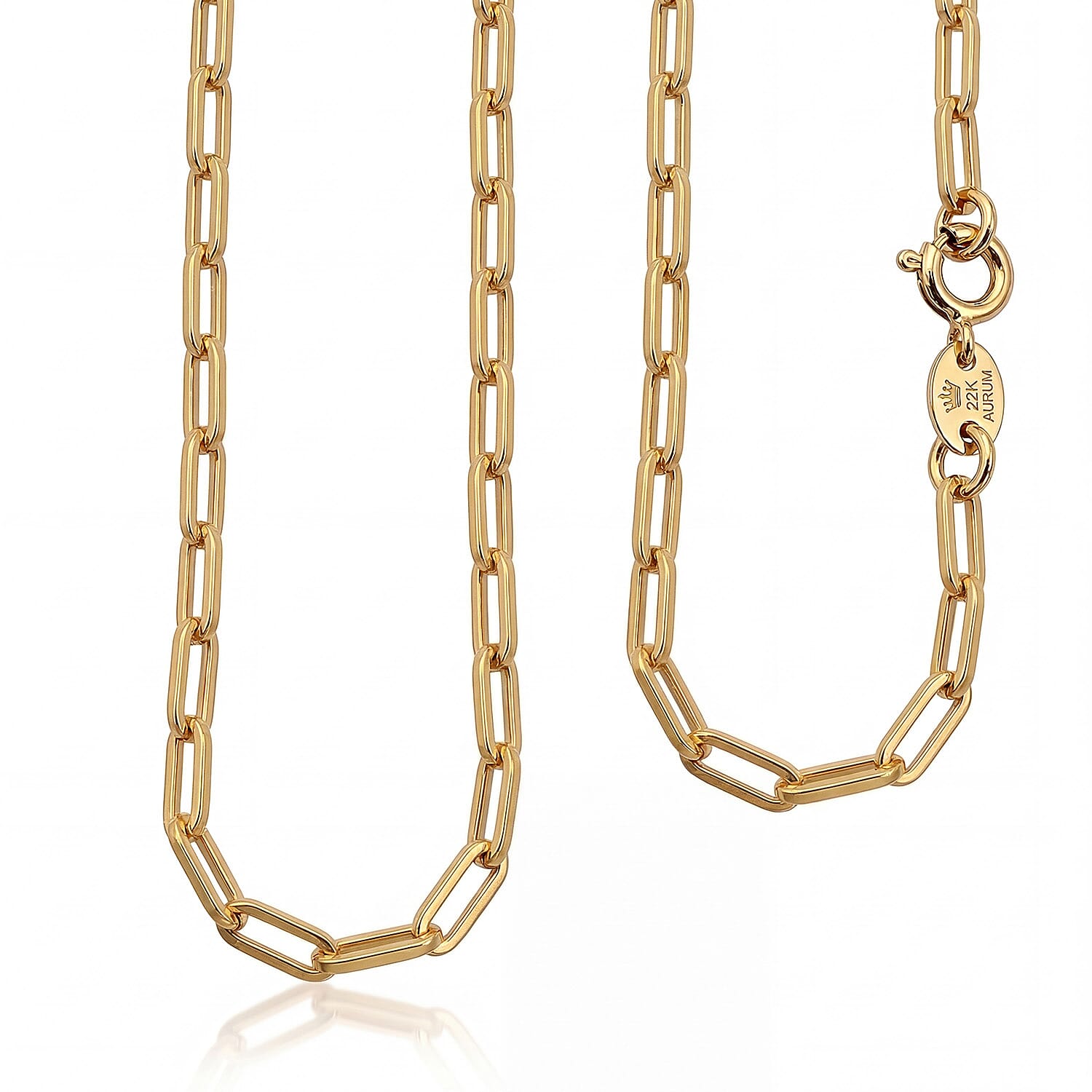 9K Yellow Gold 2 MM Paper Clip Chain With Spring Ring Clasp 30 Inch Polished 7226141 0