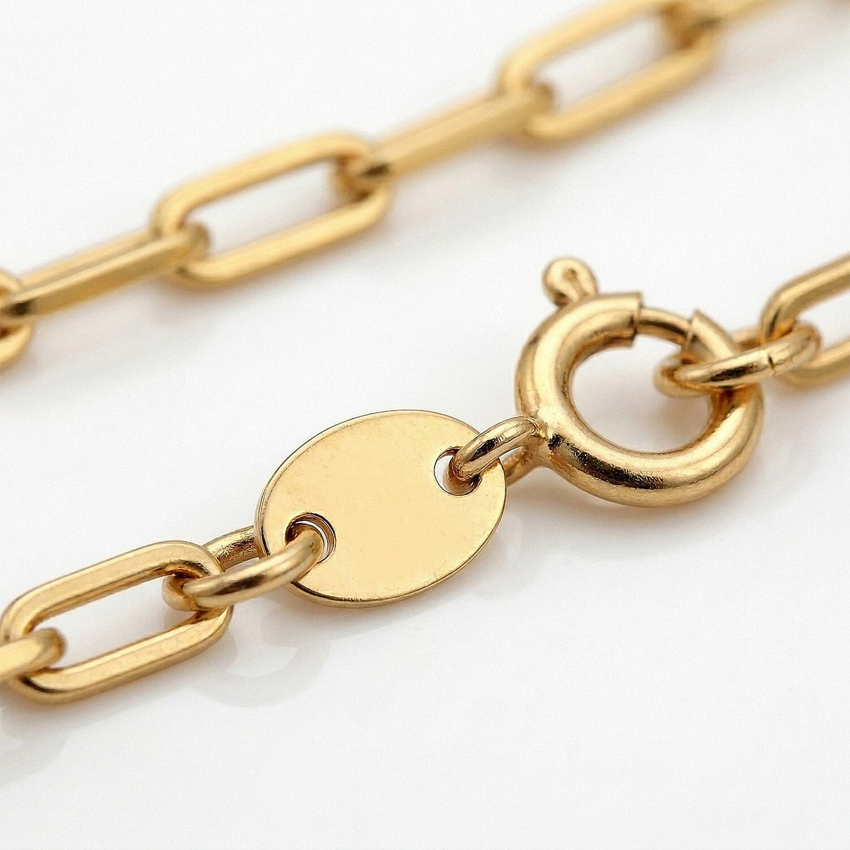 9K Yellow Gold 2 MM Paper Clip Chain With Spring Ring Clasp 30 Inch Polished 7226141 3