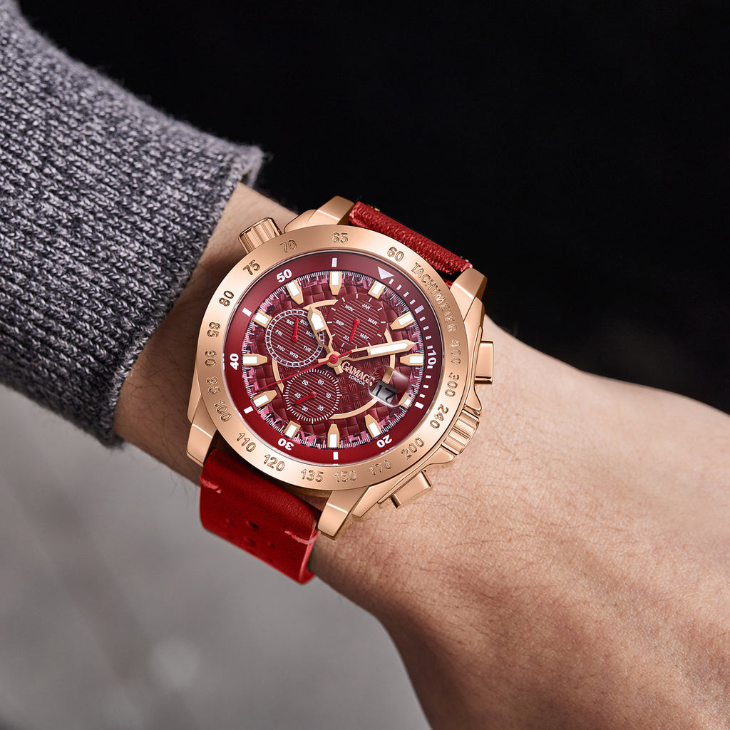 GAMAGES OF LONDON Industrialist Automatic Movement Watch with Rose Colour Strap_7236691_1