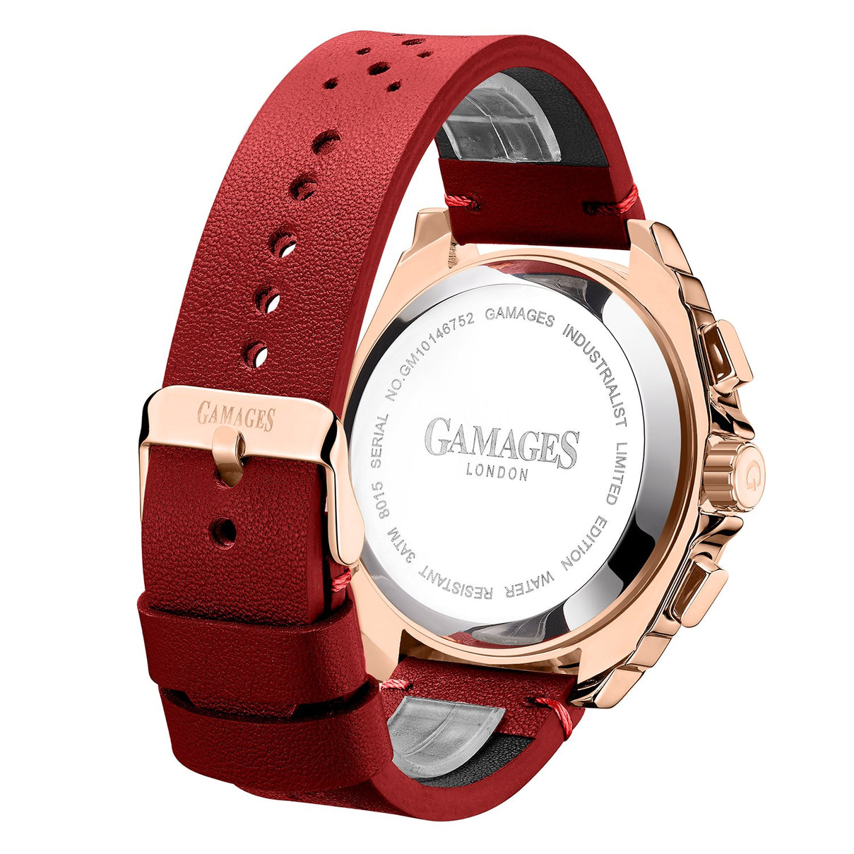 GAMAGES OF LONDON Industrialist Automatic Movement Watch with Rose Colour Strap 7236691 2