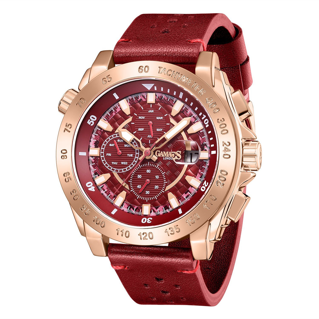 GAMAGES OF LONDON Industrialist Automatic Movement Watch with Rose Colour Strap_7236691_3