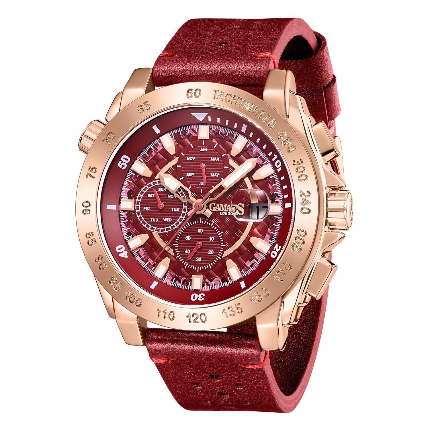 GAMAGES OF LONDON Industrialist Automatic Movement Watch with Rose Colour Strap 7236691 3
