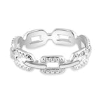 Diamond Link Band Ring in Sterling Silver_7251221