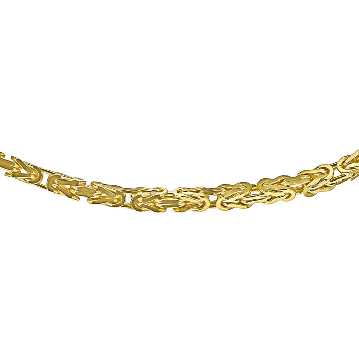 9K Yellow Gold Mini Square Byzantine Chain 24 Inch 7254625 1