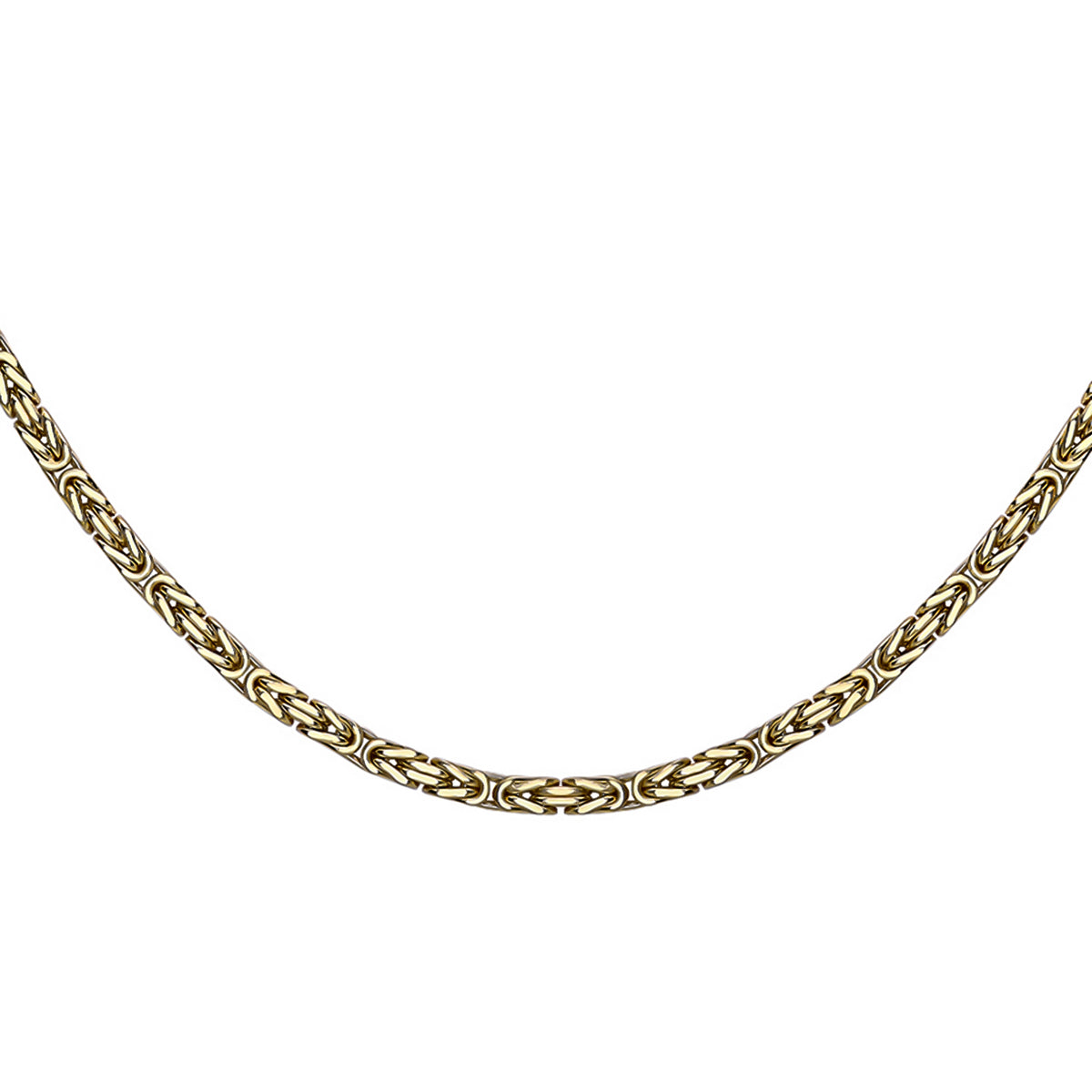 9K Yellow Gold 3.3mm Square Byzantine Chain 22 Inch 7254630 1