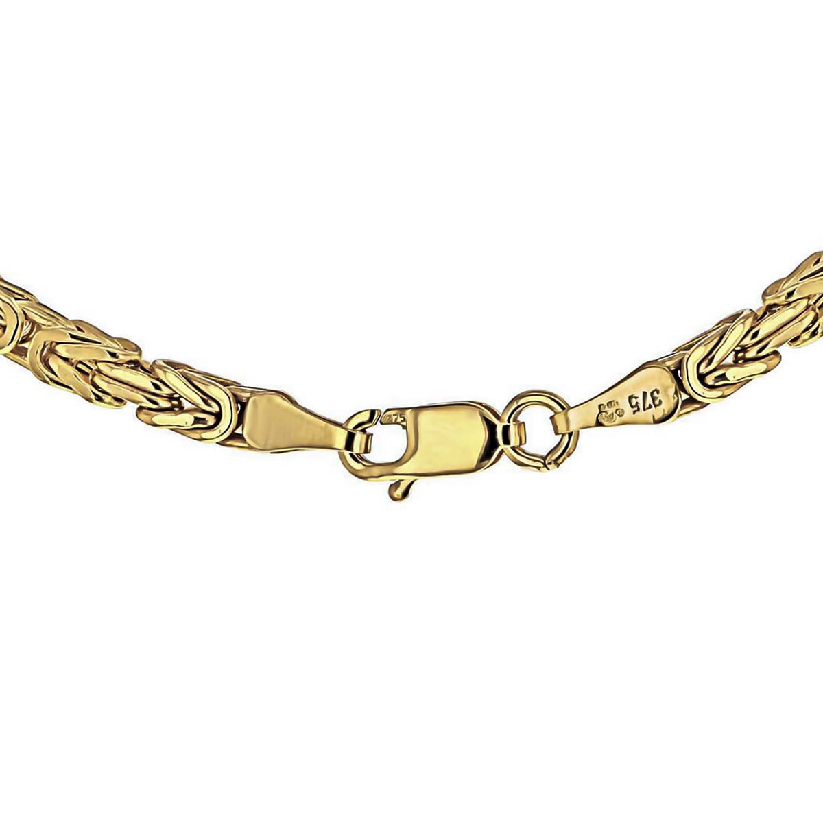 9K Yellow Gold 3.3mm Square Byzantine Chain 22 Inch 7254630 2