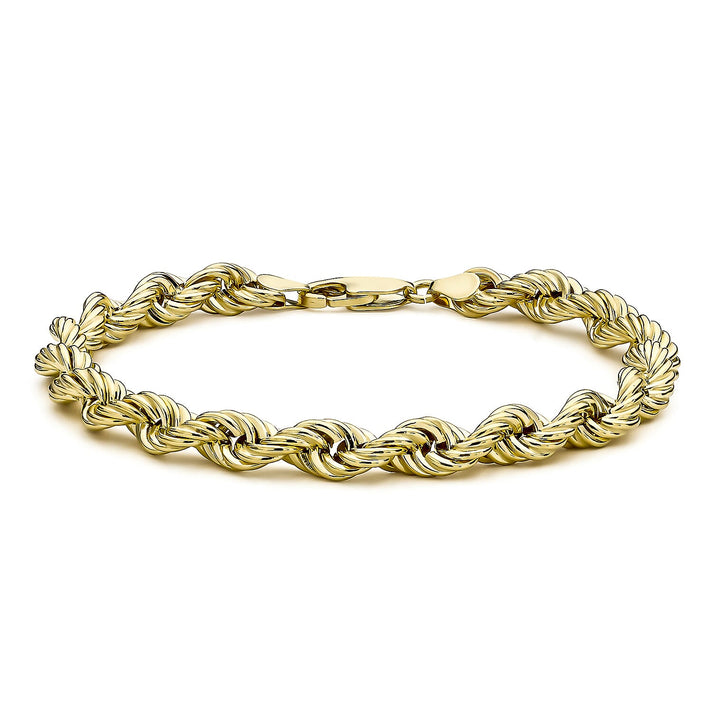 9K Yellow Gold Hollow Rope Chain Bracelet 8 Inch 7254642 1