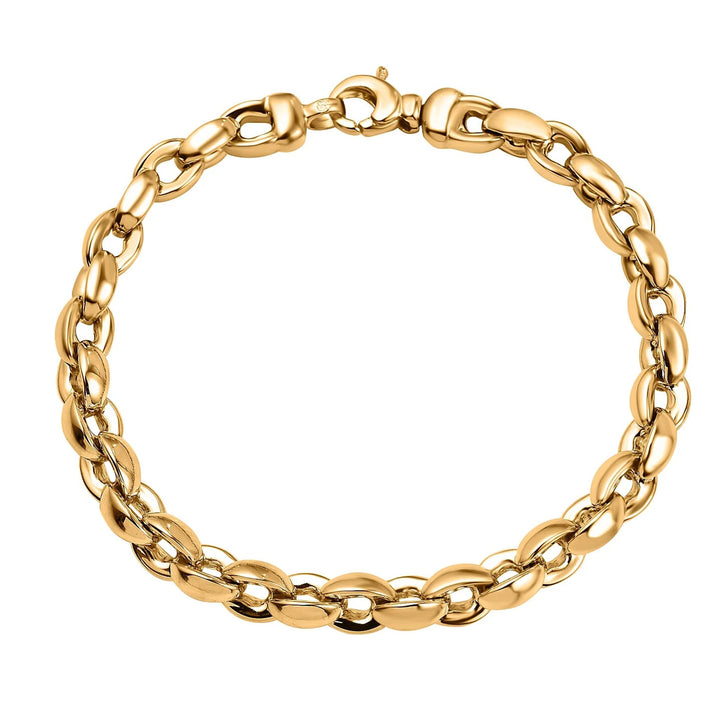 9K Yellow Gold Thick Oval Belcher Bracelet 8 Inch 7254649 1