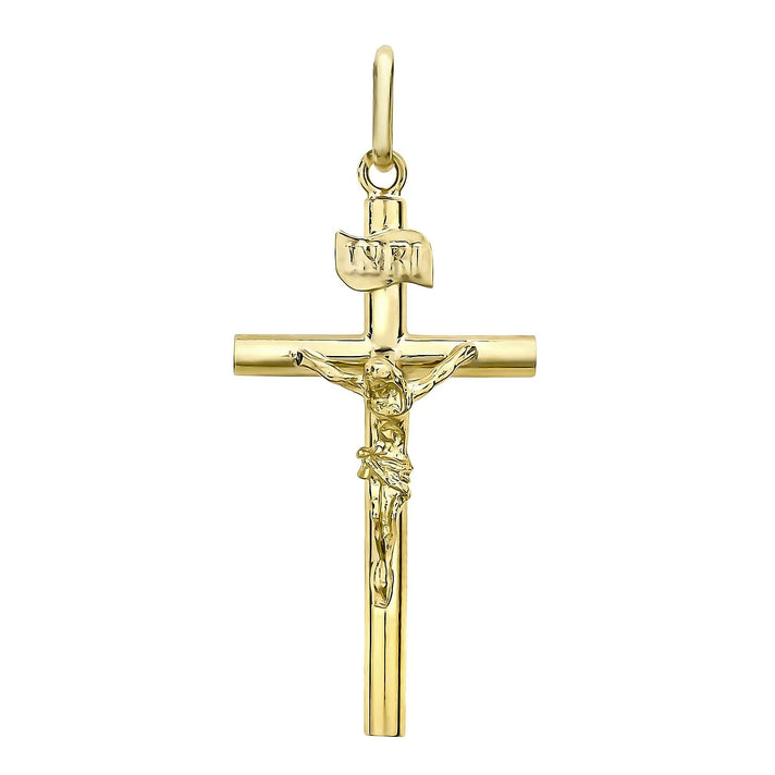 9K Yellow Gold 16mm x 32mm Crucifix Cross Pendant 7254685 1