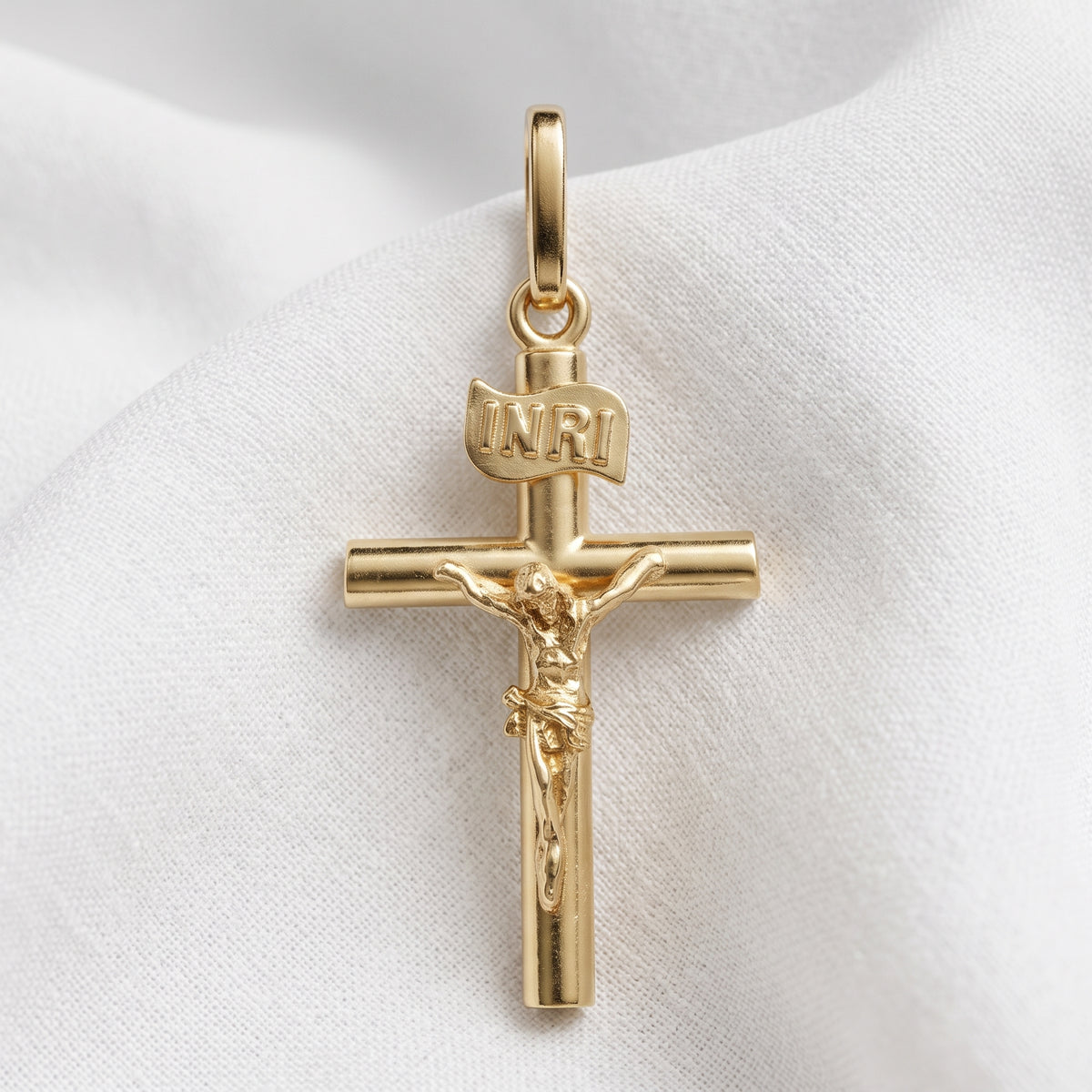 9K Yellow Gold 16mm x 32mm Crucifix Cross Pendant 7254685 3