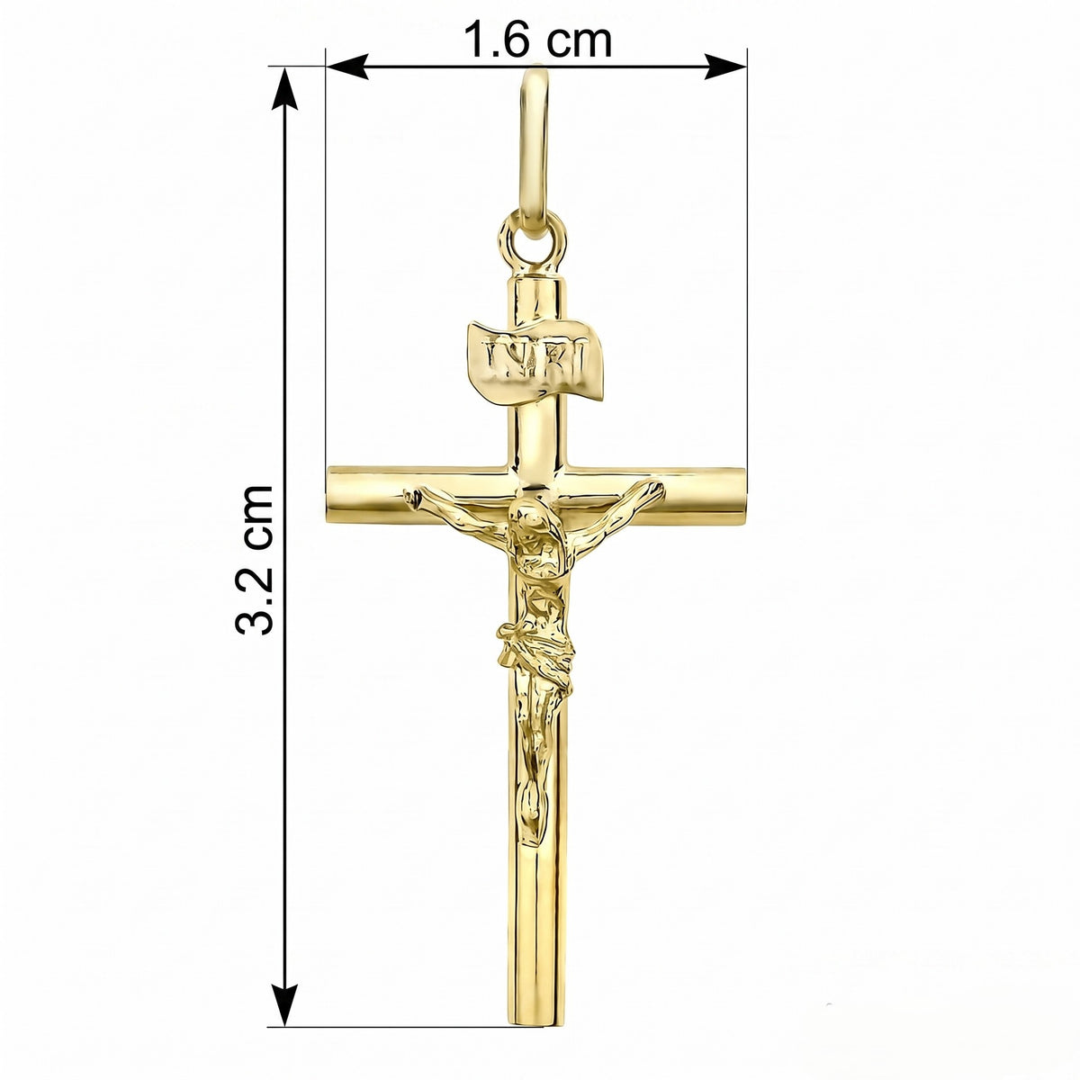 9K Yellow Gold 16mm x 32mm Crucifix Cross Pendant 7254685 4