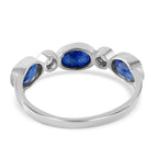 Mosoala Blue Sapphire and Natural Zircon 5 Stone Ring in Rhodium Overlay Sterling Silver 1.95 Ct_7256015_4