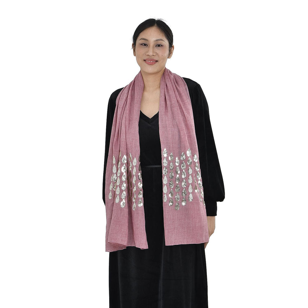 Stylish Sequin Water Drop Pattern Scarf (Size 176x73 cm) - Blush_7257344_1