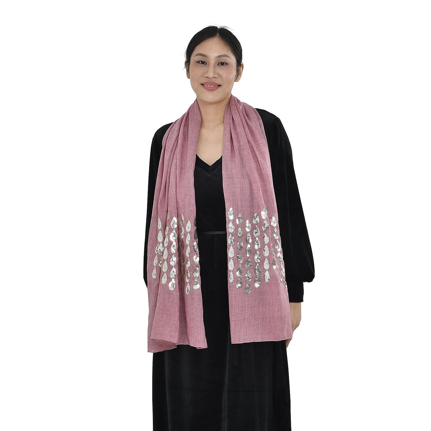 Stylish Sequin Water Drop Pattern Scarf V32535863 2
