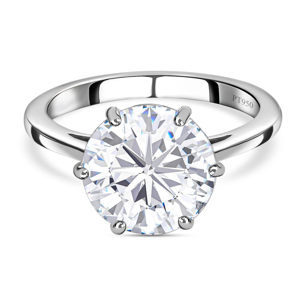 950 Platinum Moissanite Solitaire Ring 3.57 Ct._7259168