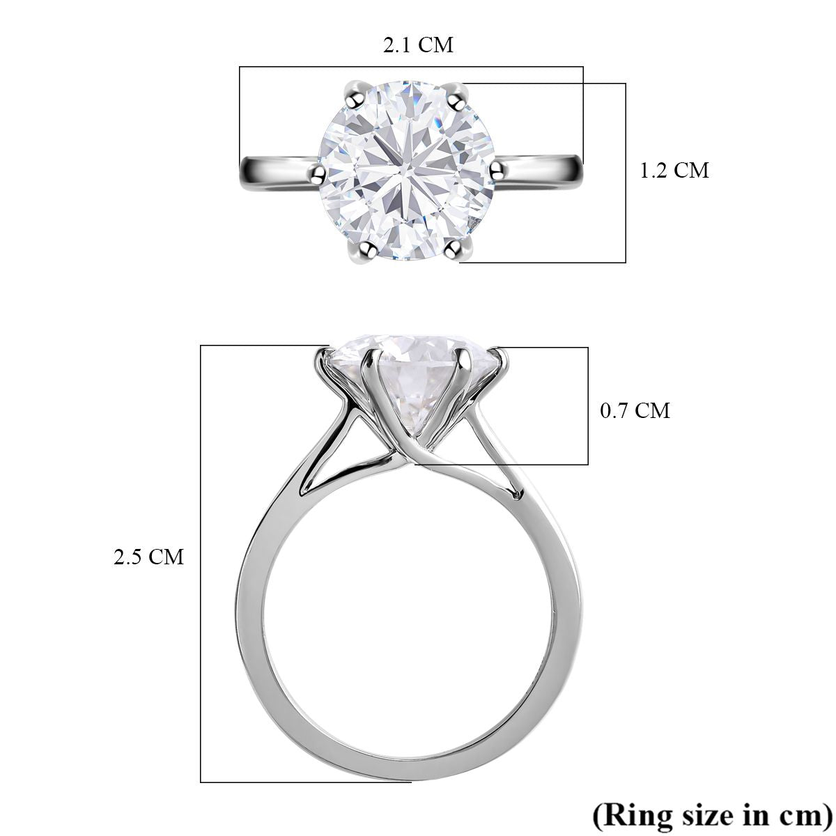 950 Platinum Moissanite Solitaire Engagement Ring 3.38 Ct V32504244 6